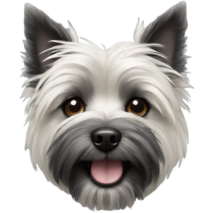 Happy black and white cairn terrier  emoji