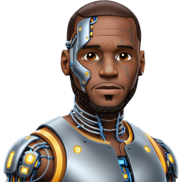 Lebron James as a half robot/cyborg AI  emoji