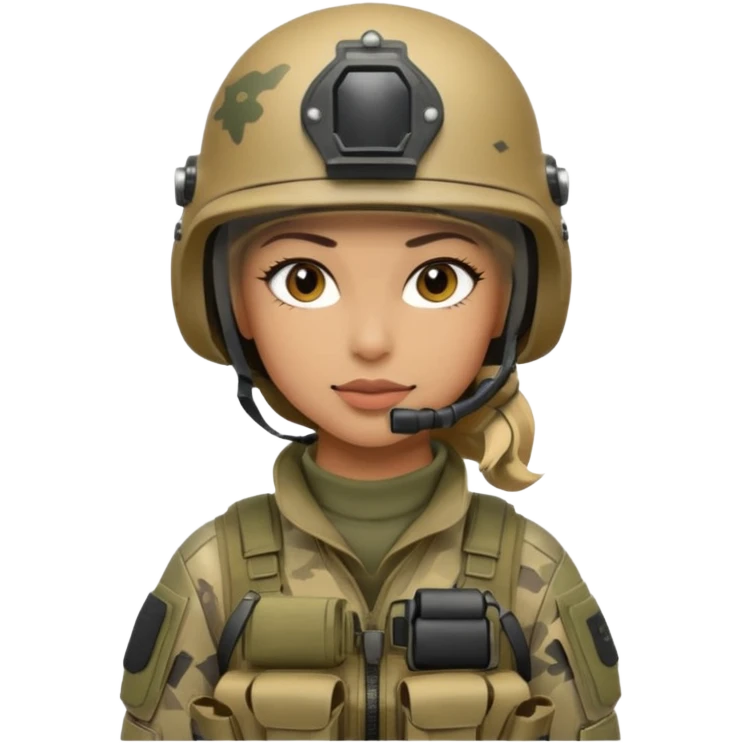 sketch female special operations communications operator with combat gear emoji