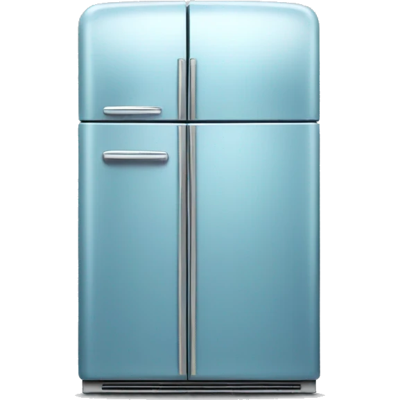 Realistic metallic light blue fridge isolated.  emoji