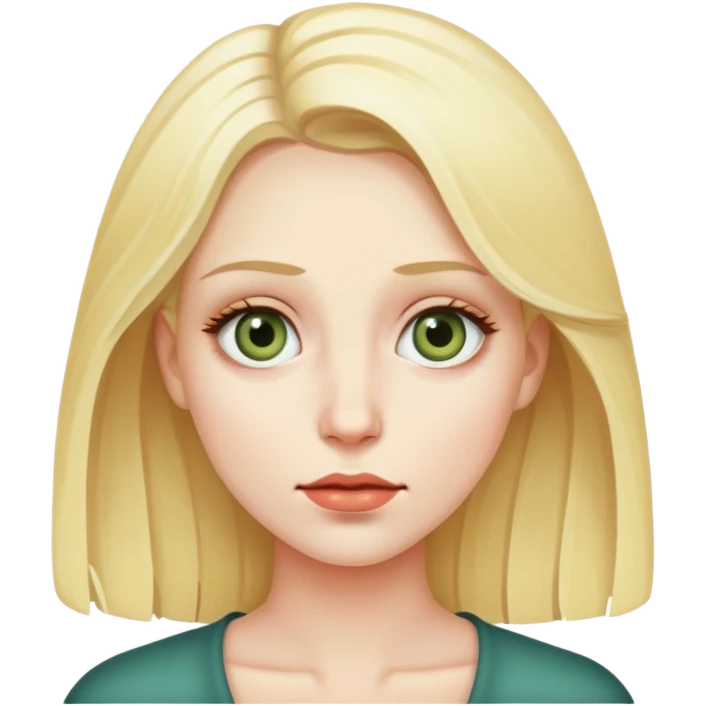 Blonde woman with bile eyes emoji