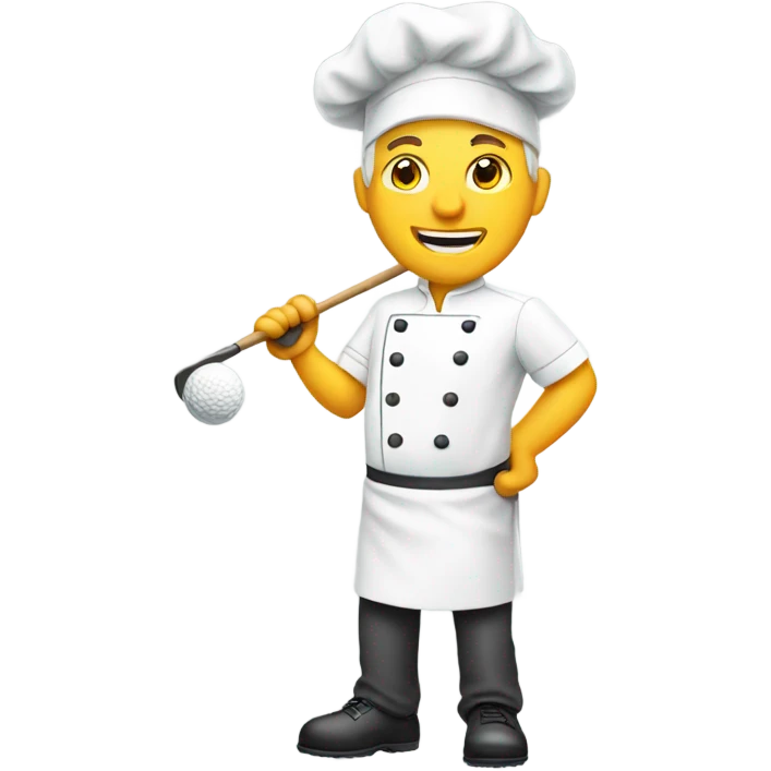 White chef playing golf emoji