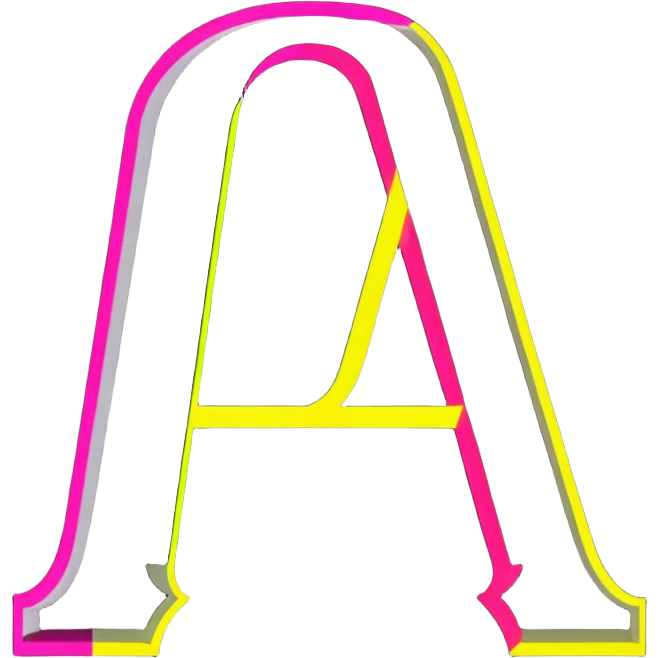 Capital letter A with neon glowing effect emoji