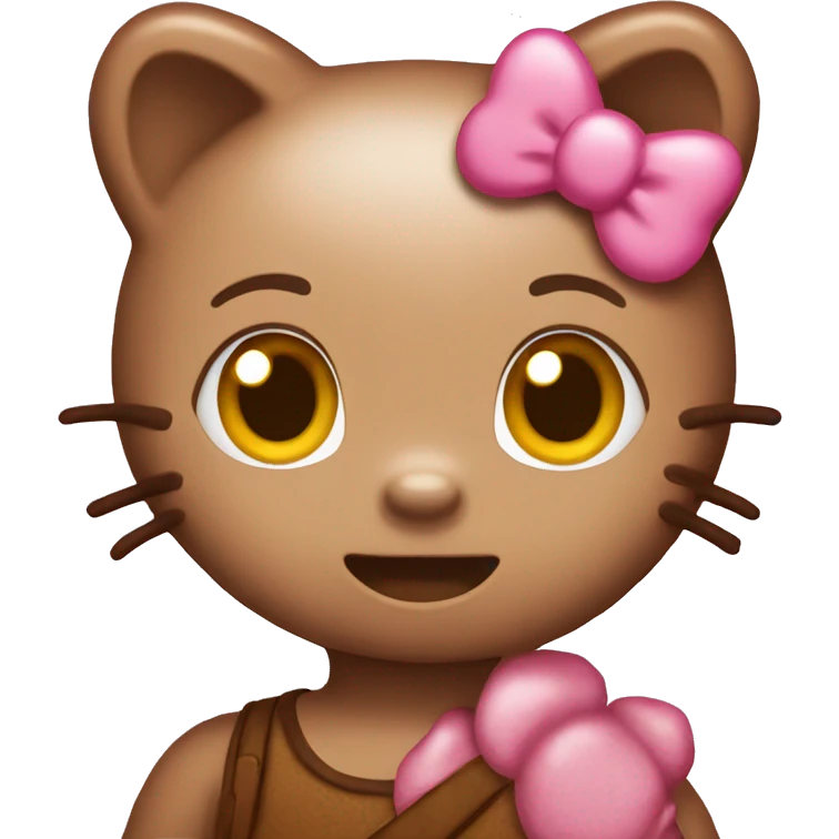 Brown hello kitty emoji