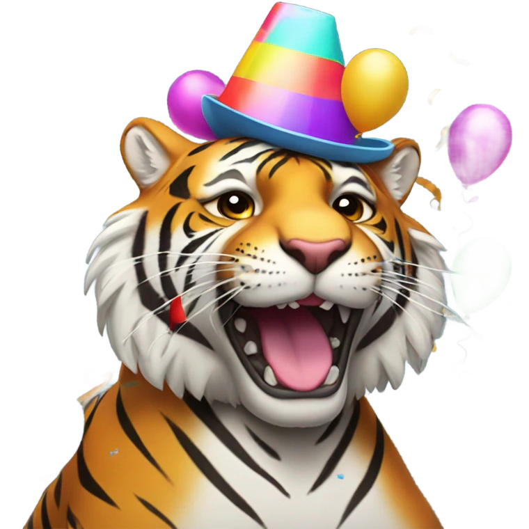 Tiger partying  emoji