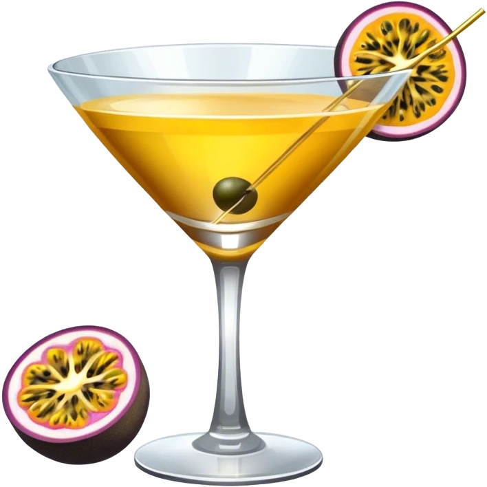 Pornstar martini with passionfruit floating in the glass emoji