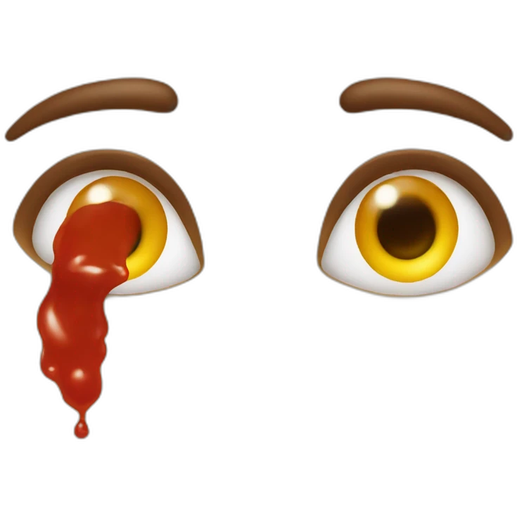 red sauce coming from one eye emoji