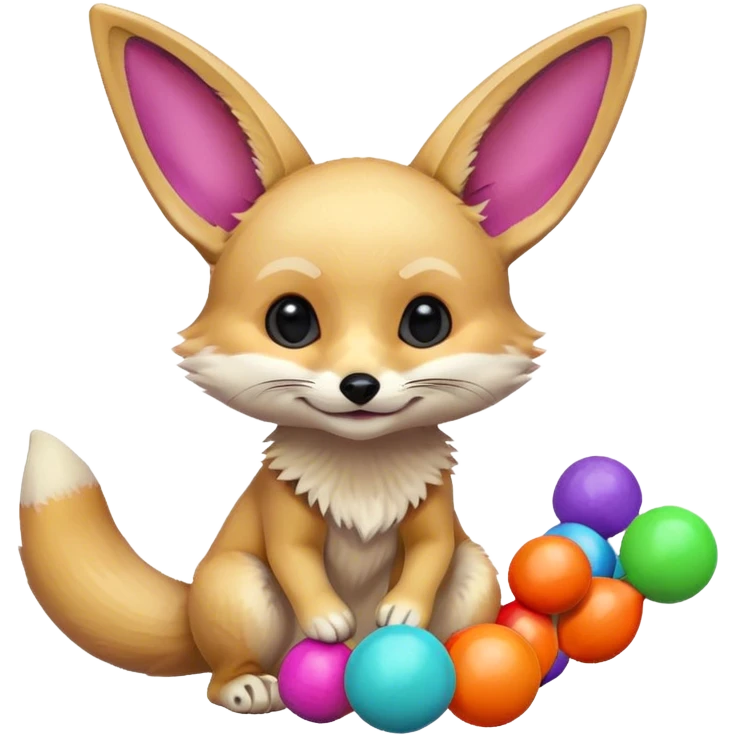 fennec playing with toys  emoji