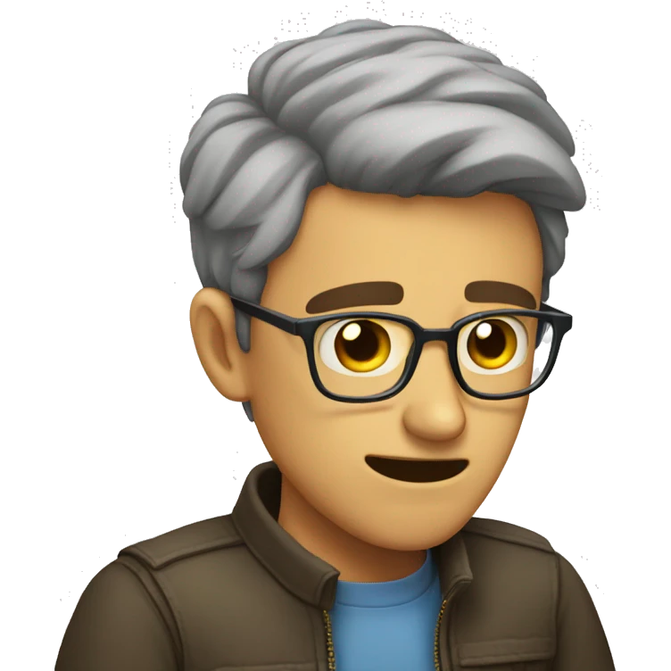 guy crying with glasses emoji
