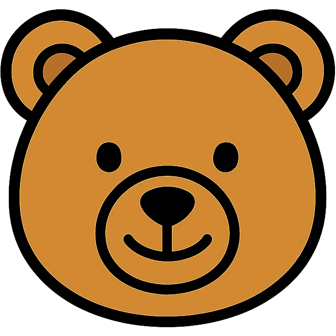 Simple bear face, friendly expression emoji