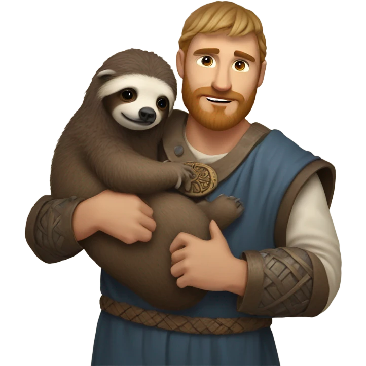 Viking holding a sloth emoji