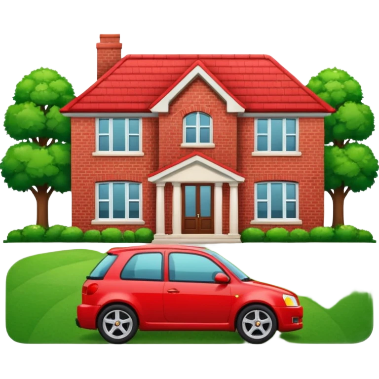 dont like it a car sport in front of a house emoji
