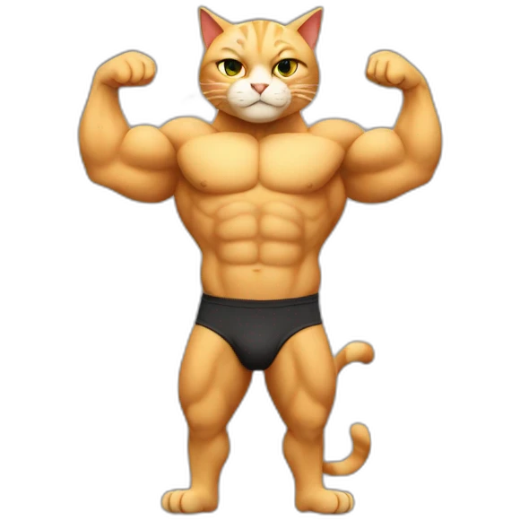 bodybuilder cat emoji