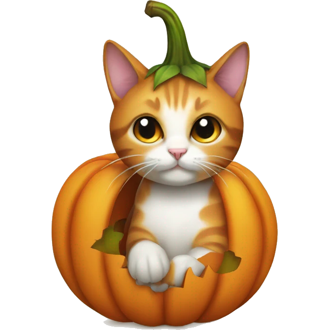cat in pumpkin  emoji