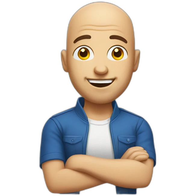 bald man with thumsup and eyes wink emoji