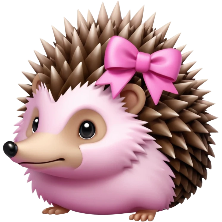 Hedgehog with pink bow emoji