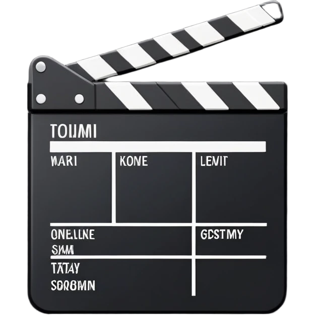 minimalist movie slate with clean lines, one diagonal stripe, geometric rectangular outline emoji
