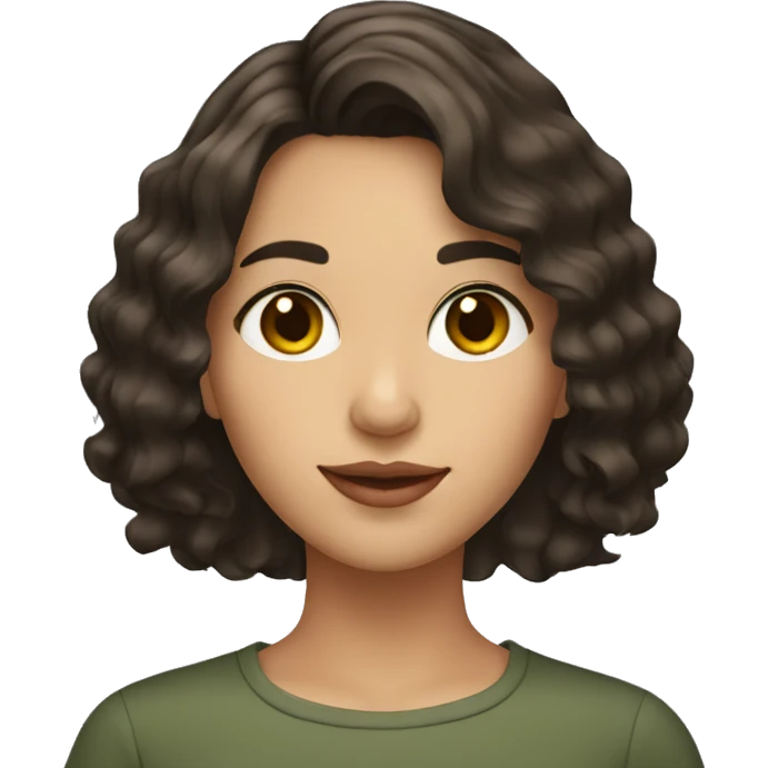 a young spanish woman with dark brown wavy hair with a bob cut  emoji