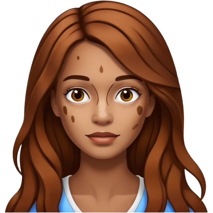white woman emoji with vitiligo skin pattern emoji