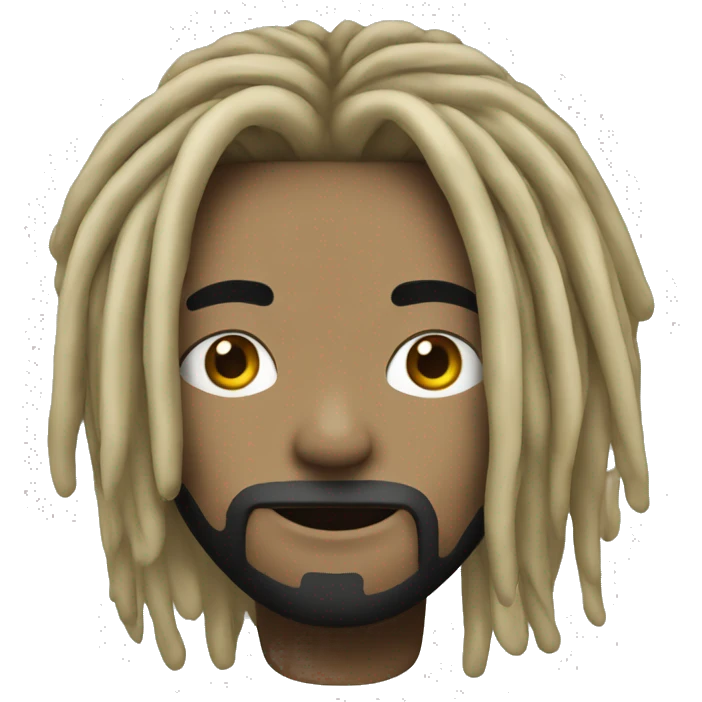 nonchalant deadhead with half blond half black dreads emoji