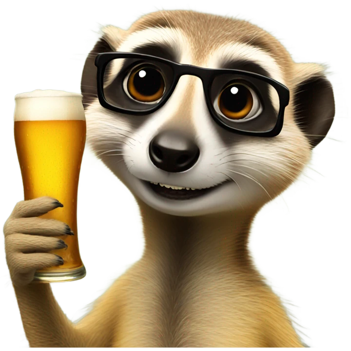 Meerkat with beer emoji