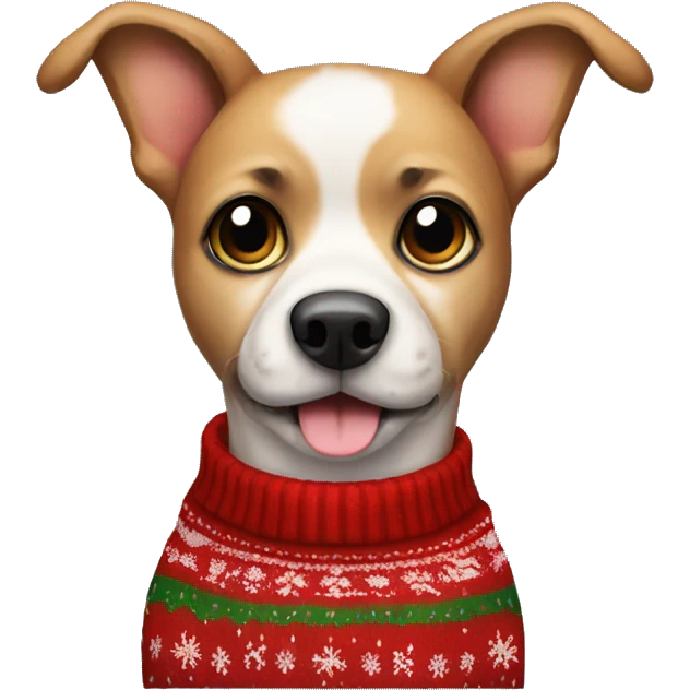Dog wearing Christmas sweater  emoji