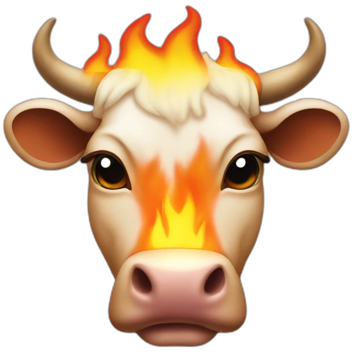 Flaming-cow emoji
