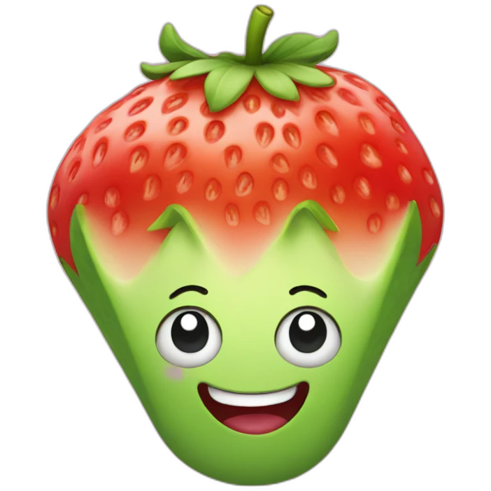 strawberry waving emoji