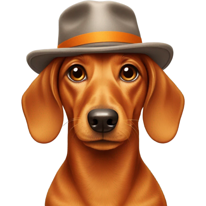 orange dachshund with hat emoji