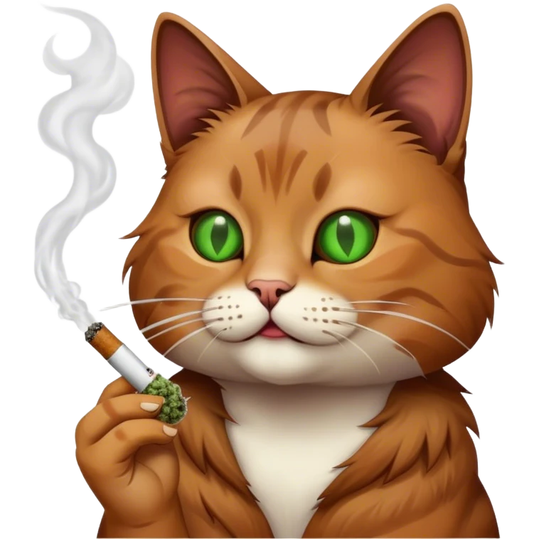 Smoking weed cat emoji