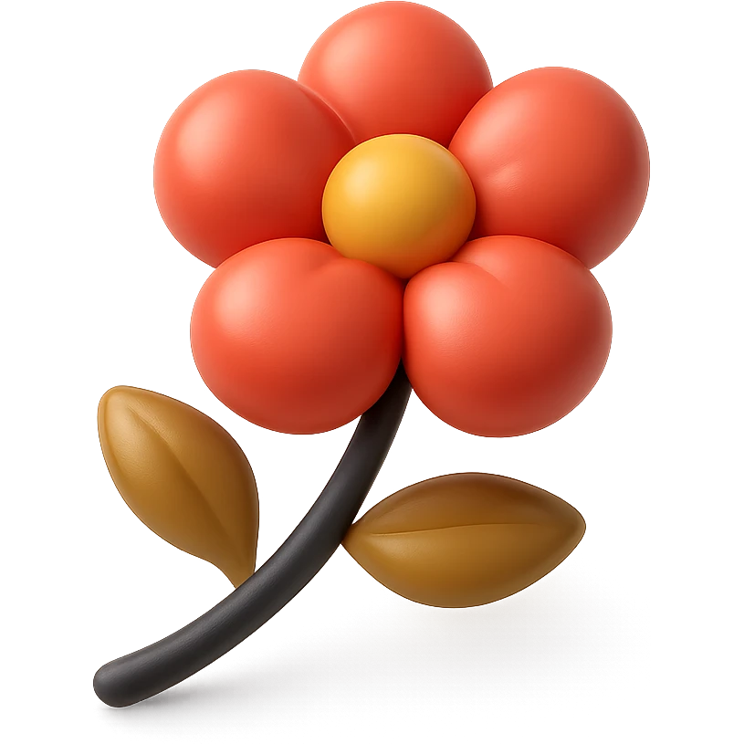 flower in balloon style with bright colors emoji