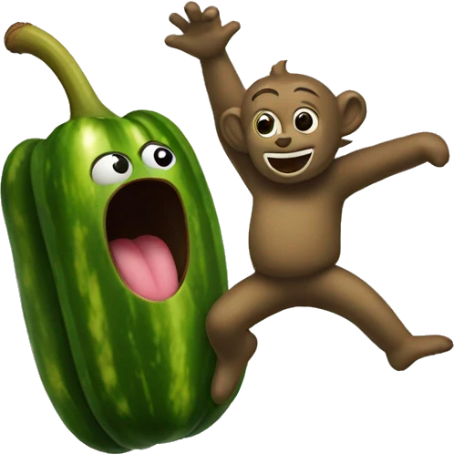 Pickles dancing on a monkey  emoji