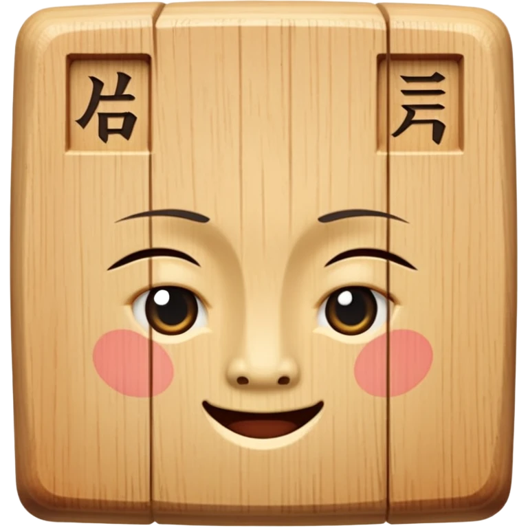 cute shogi piece with facial expression emoji