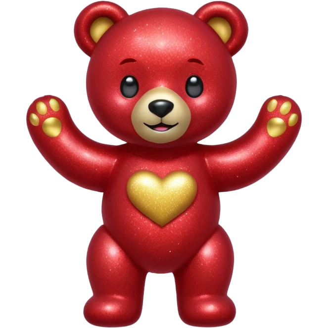 red glitter bear Happy  emoji