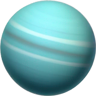 Simple Uranus planet with faint rings emoji