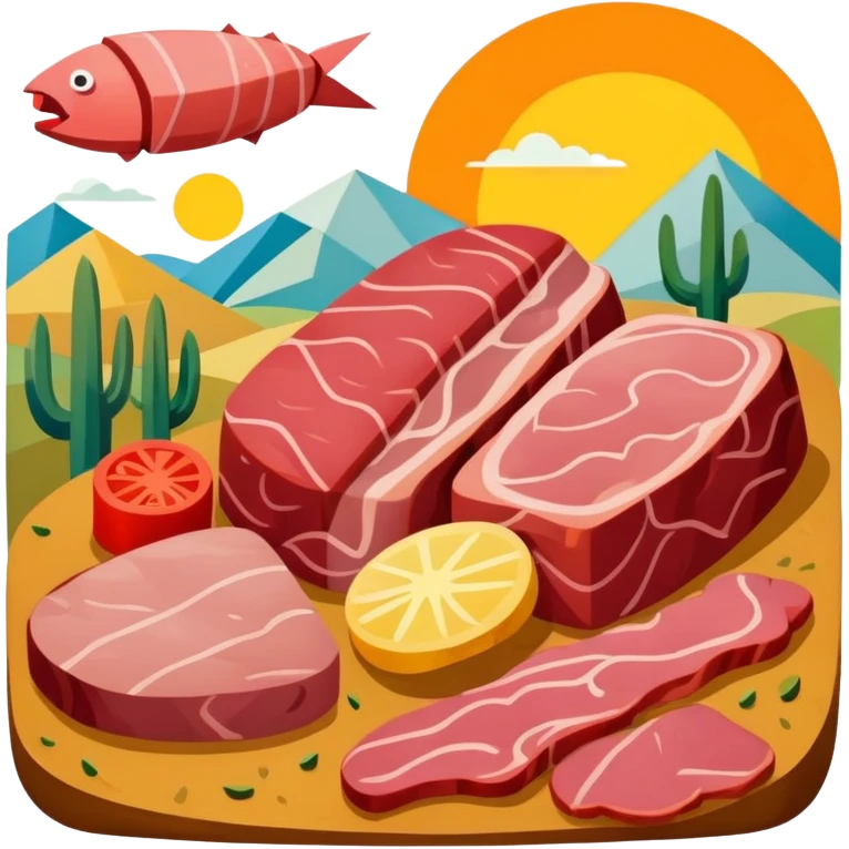 picasso abstract SPAM MEAT landscape  emoji