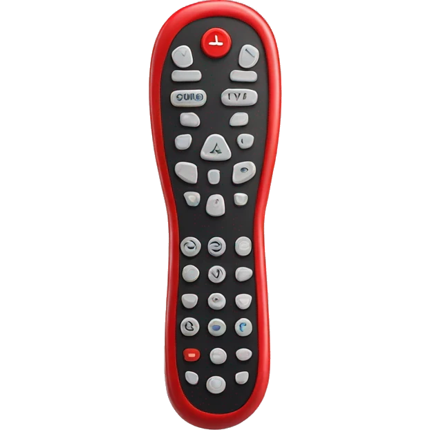 Realistic TV remote control in red emoji