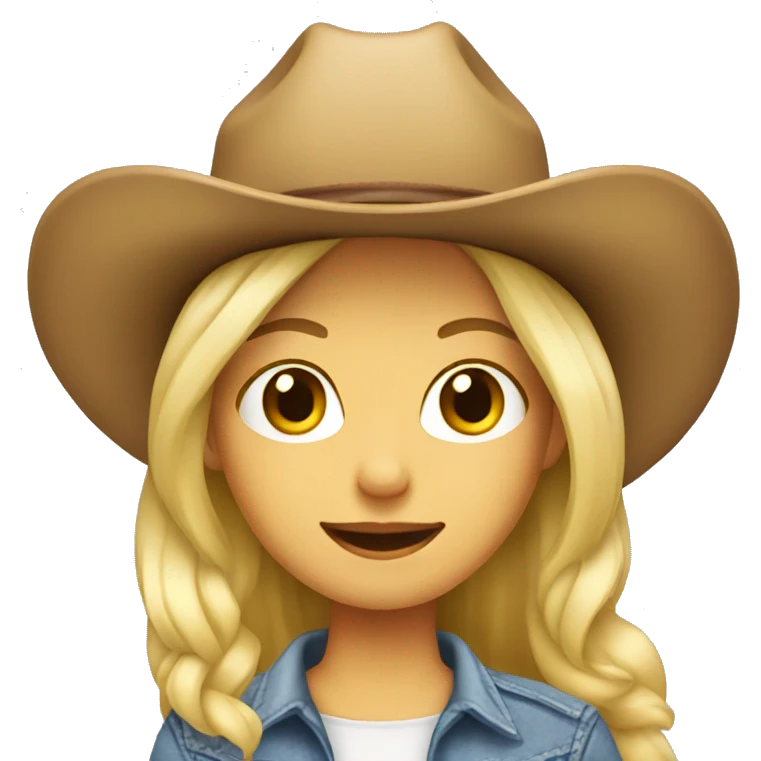 blonde girl with cowgirl hat on emoji