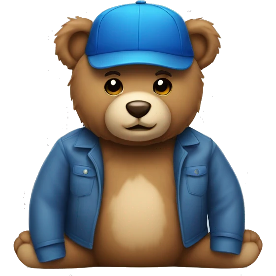 Teddy bear with a blue hat emoji