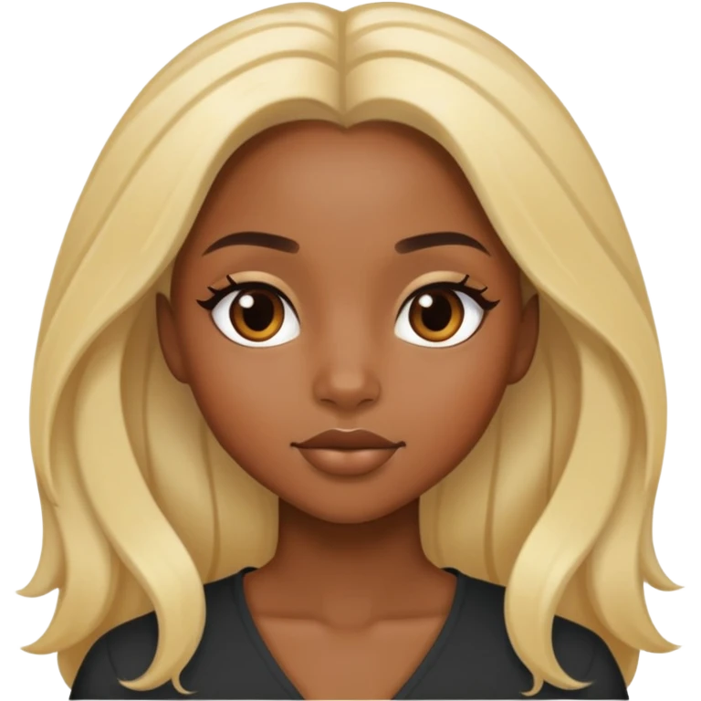 Beautiful black girl with long blonde hair  emoji