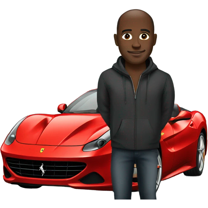 Black man in a Ferrari  emoji