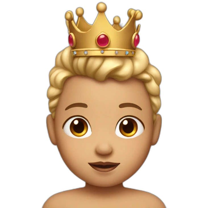 Toddler with a king crown with light skin emoji