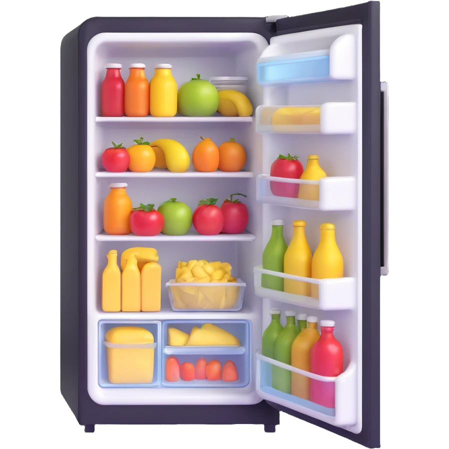 refrigerator with food inside emoji