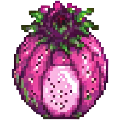 dragon fruit, pixel art style emoji