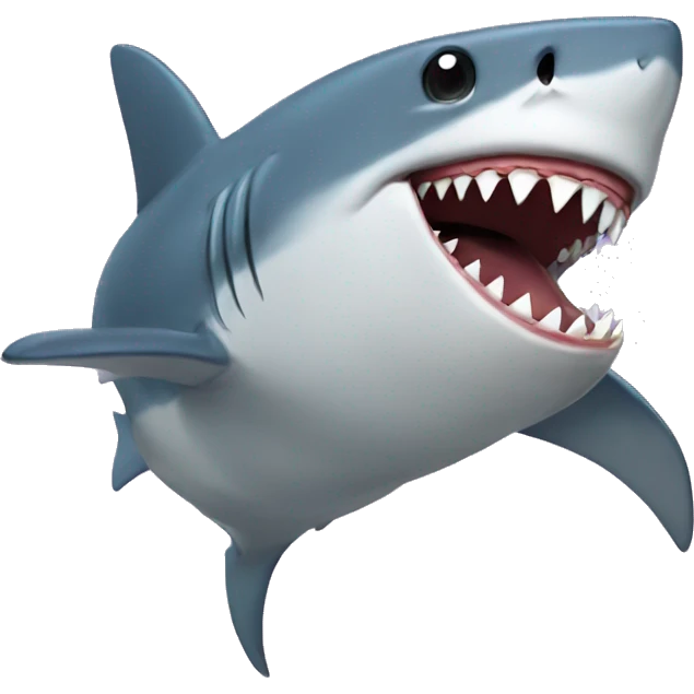 A shark doing mewing emoji