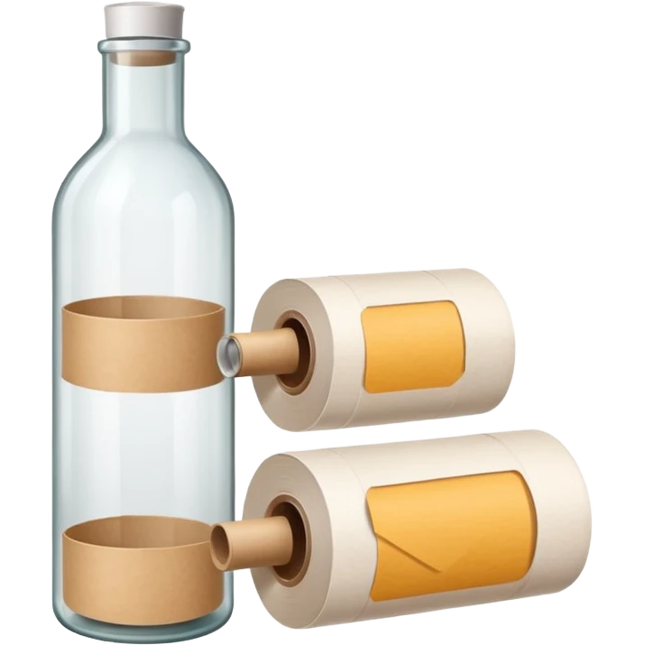 bottles with paper roll inside emoji