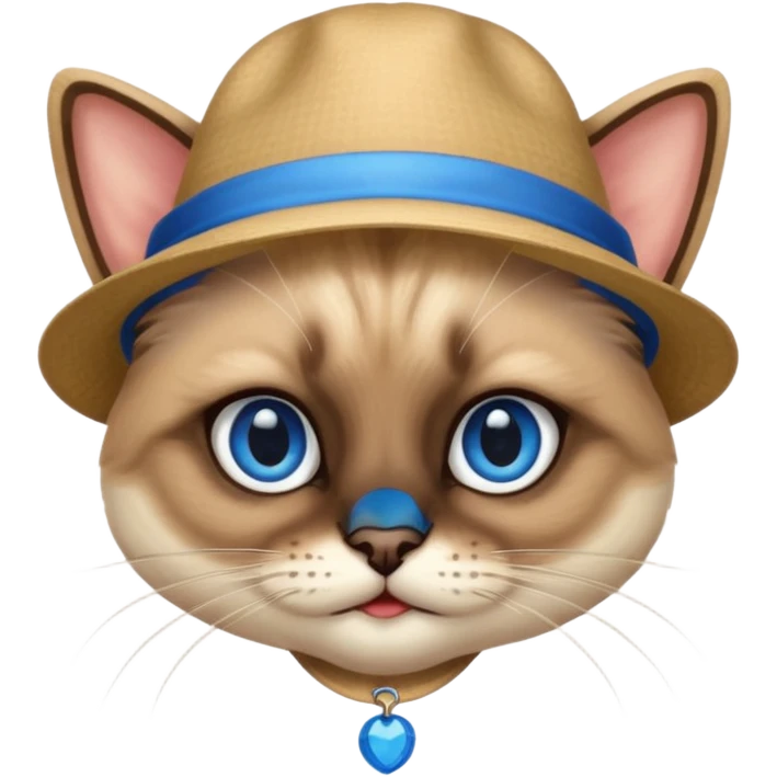 Siamese cat with a hat emoji