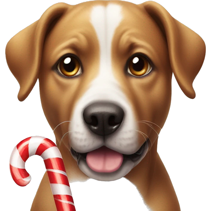 Dog with candy cane emoji