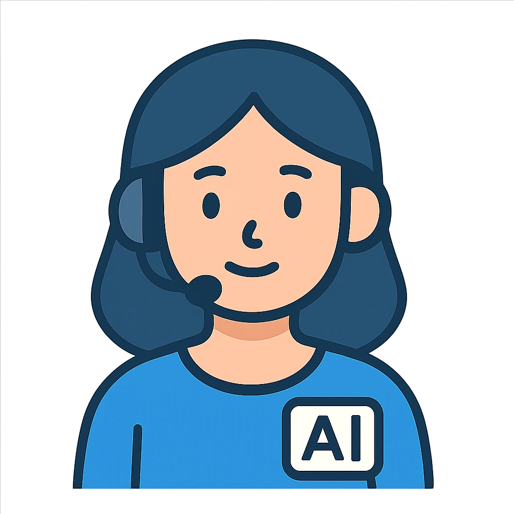 flat toon style AI agent with female characteristics, simple and modern emoji