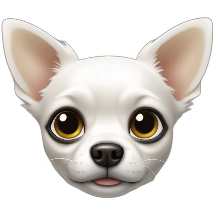 Chihuahua blanc et noir à poils longs emoji